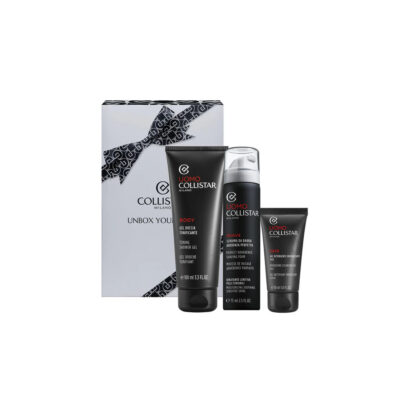 Collistar - Cofanetto Uomo Gel Doccia Tonificante 100ml con Schiuma da Barba 75ml e Gel Detergente Energizzante 30ml