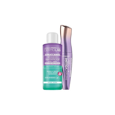 Deborah Milano - Set Mascara 24 Ore Instant Maxi Volume + Mini Struccante Bifasico Dermolab