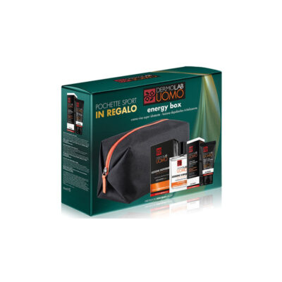 Dermolab - Confezione Regalo Uomo Energy Box Con Crema Viso Super Idratante + Lozione Rivitalizzante Original + Pochette