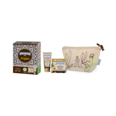 I Provenzali - Bio Cofanetto Argan Crema Viso Antirughe Rassodante 50 Ml + Latte Detergente Nutriente Tubo 75 Ml + Pochette Cotton
